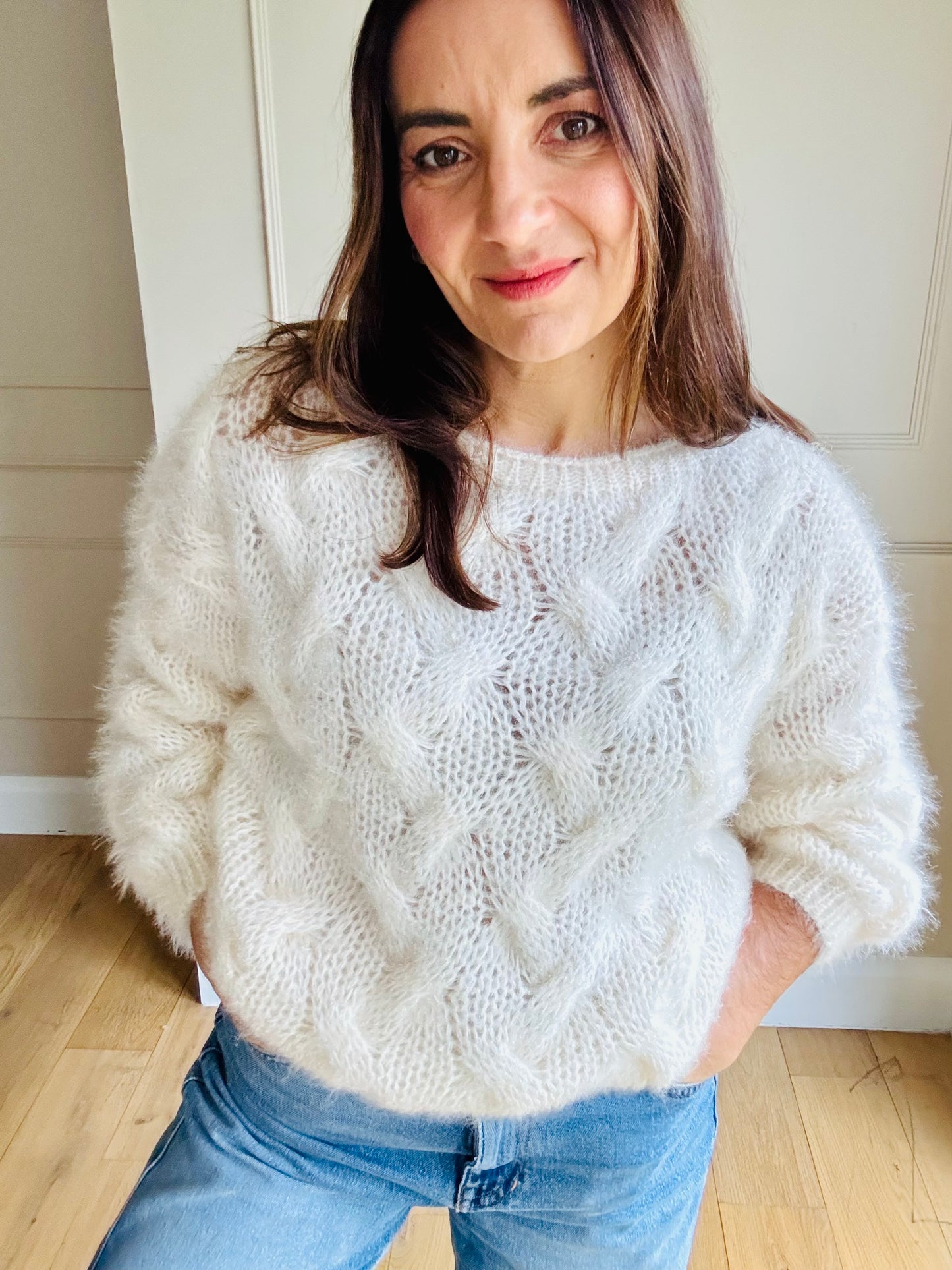 Fluffy Cable Knit Sweater