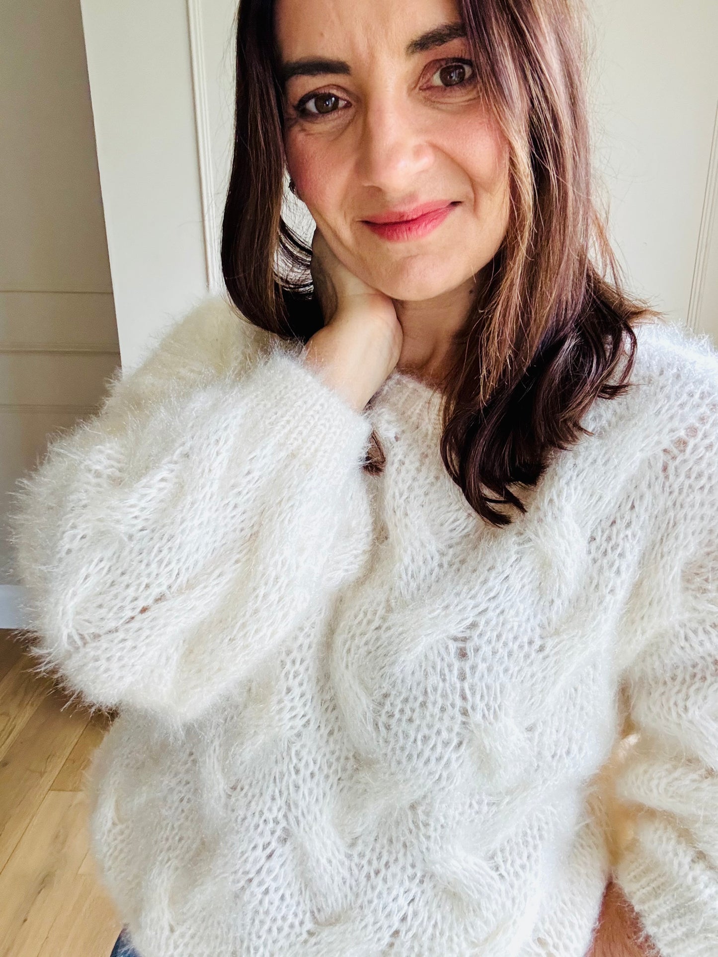 Fluffy Cable Knit Sweater