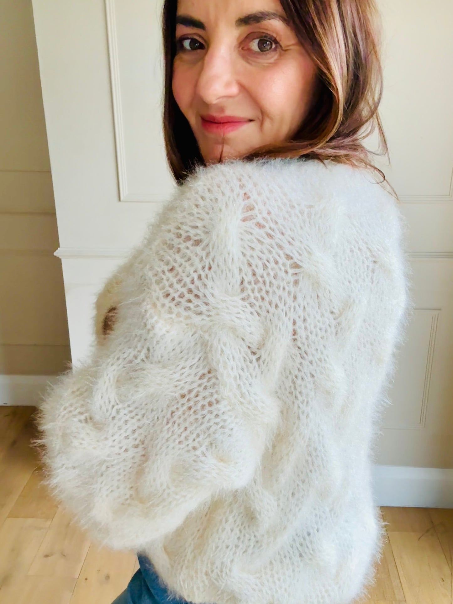 Fluffy Cable Knit Sweater