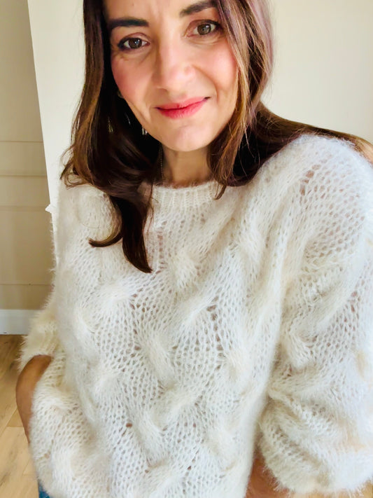 Fluffy Cable Knit Sweater