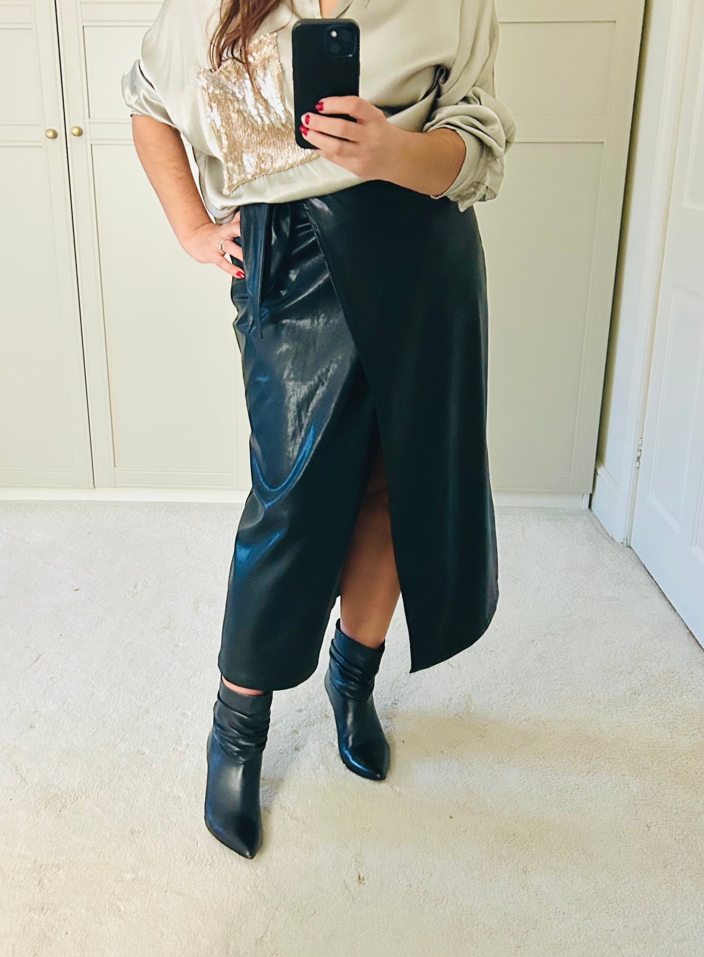 PU Leather Look Skirt